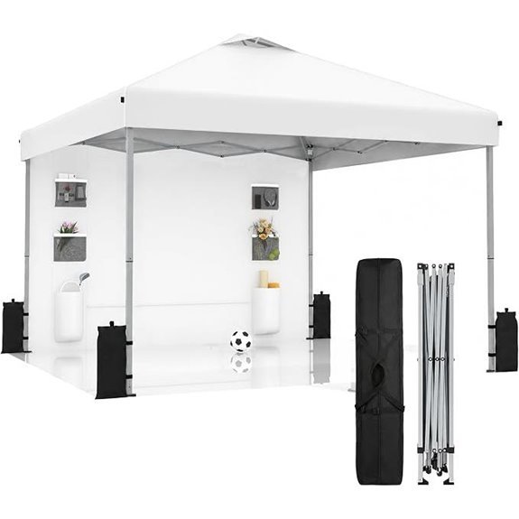 10x10 pop up canopy white sidewalls included