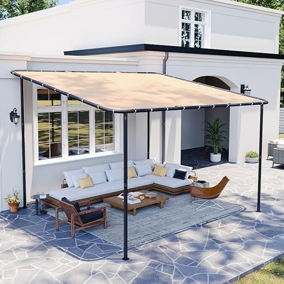 10x12 khaki lean to gazebo