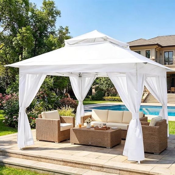 13x13 ft iron gazebo with mesh walls