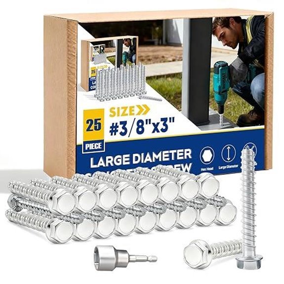 3 8 x 3 screws zinc plated
