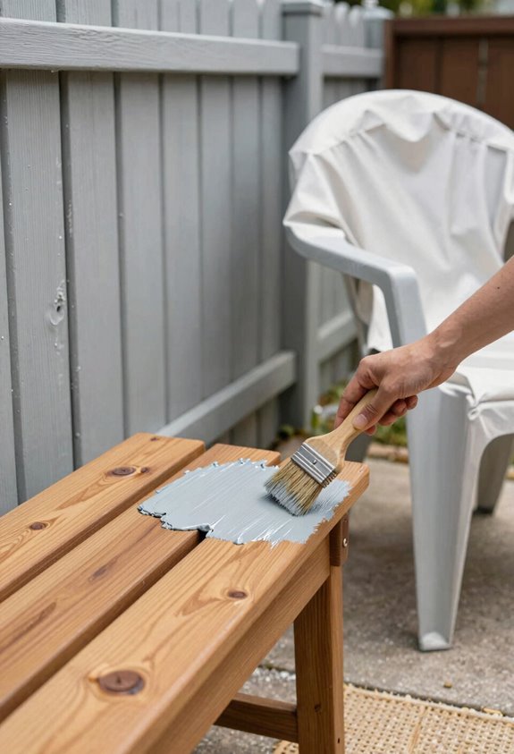 backyard updates with paint and stain