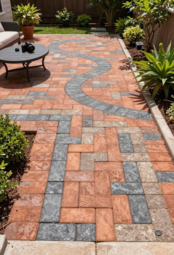 basket weave and running bond patio layouts