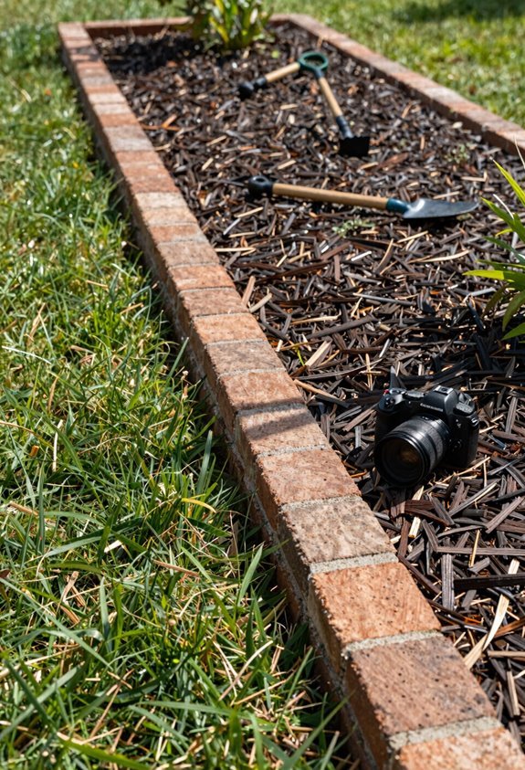 brick edging solid base precise leveling