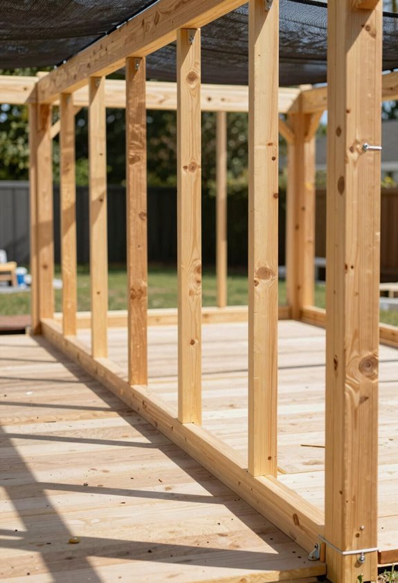 center shade joists evenly secure