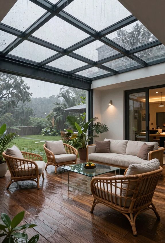 clear panel outdoor shelter with transparent walls