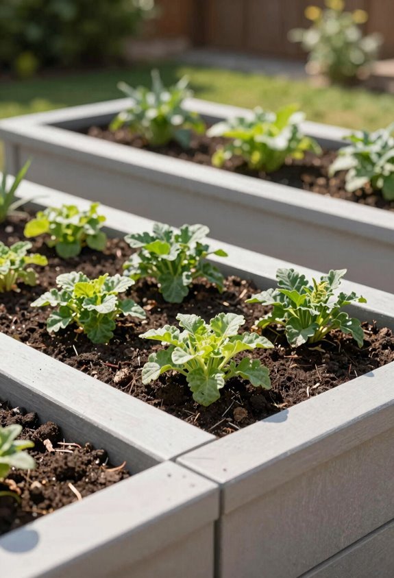 concrete wall blocks and cedar boards raised bed