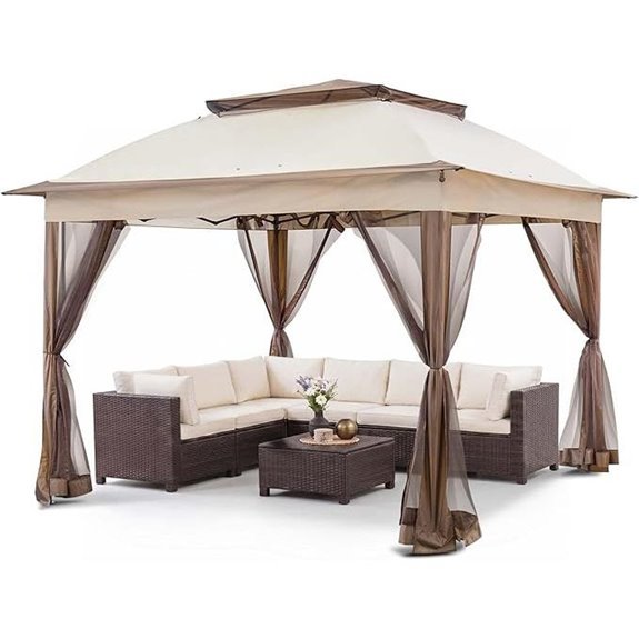 coos bay gazebo beige mesh