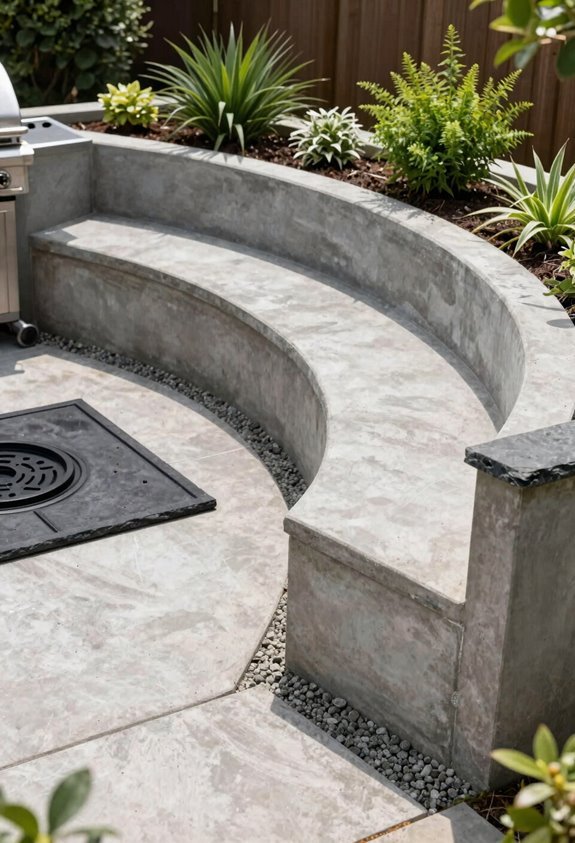 curved seat wall practicality