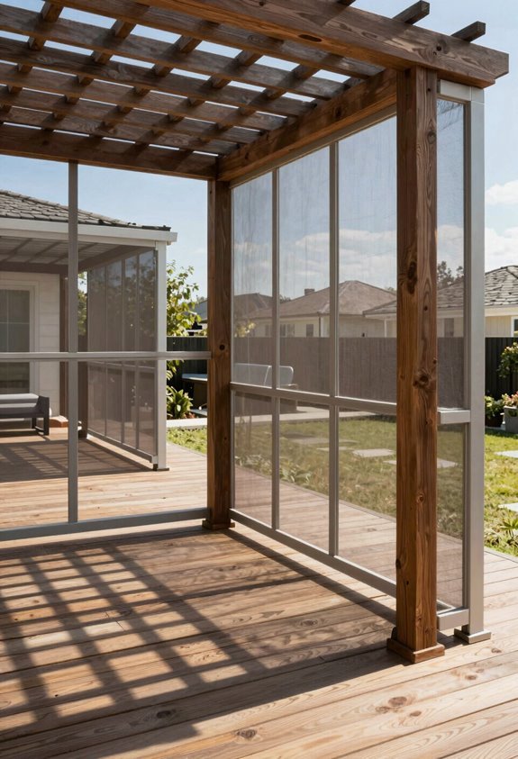 deck based screened pergola attachment permits height standalone