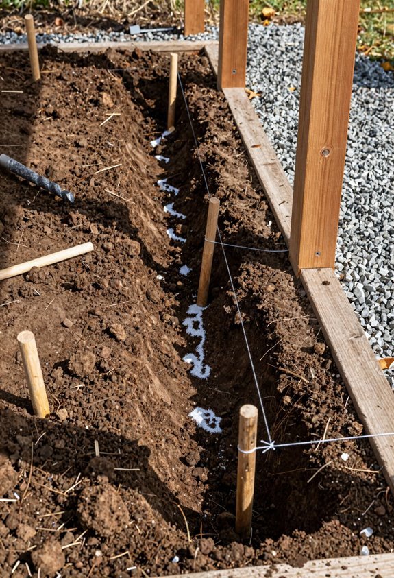 dig holes below frost line