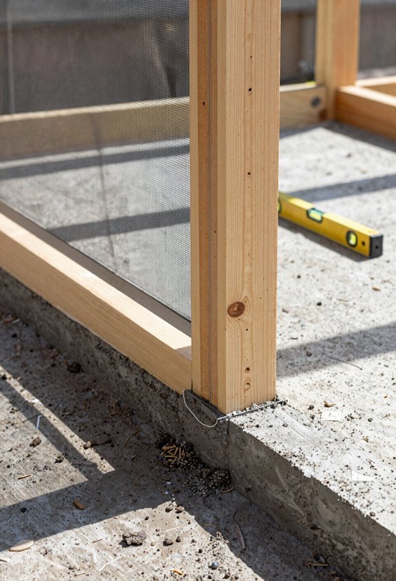 dig holes set posts plumb