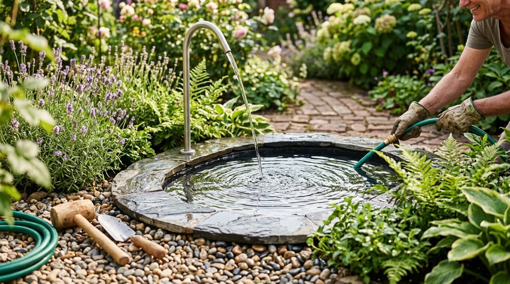 diy garden fountain 3 steps