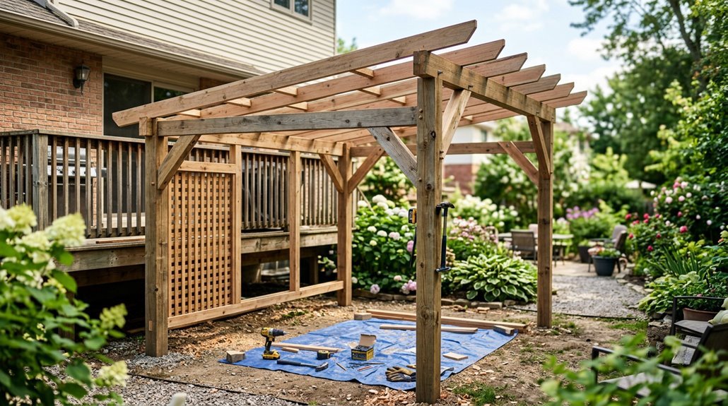 diy lean to gazebo build steps