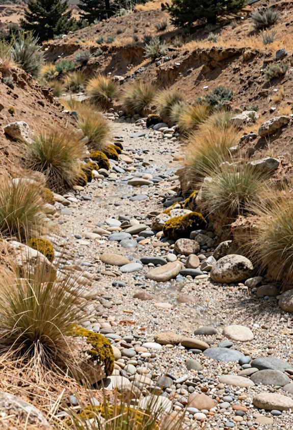 dry creek bed erosion channels landscaping