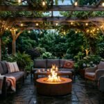 fire pit beneath pergola safety considerations