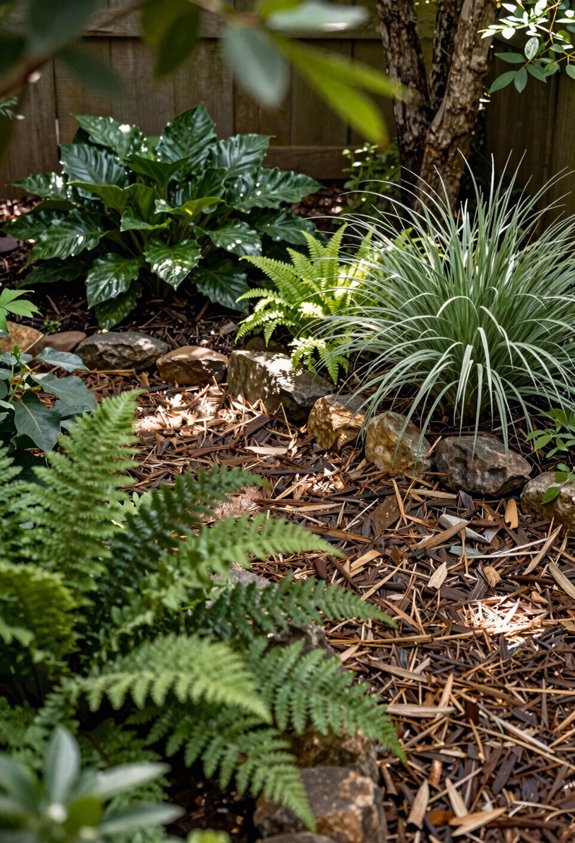 foliage forward dry shade layering