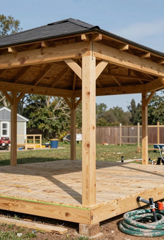 frame notch posts decking