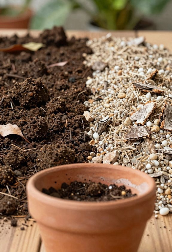 garden soil vs potting mix drainage differences