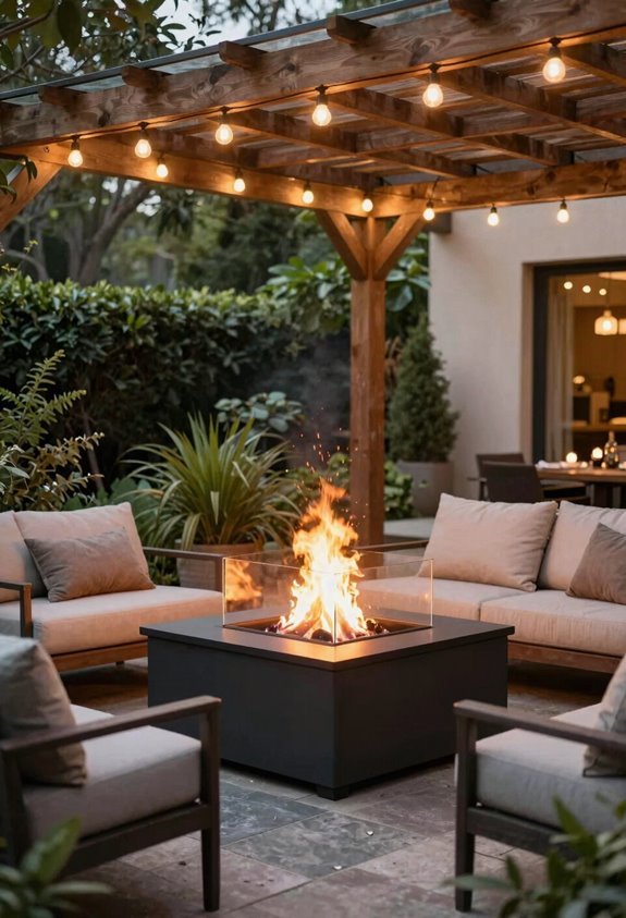 Can You Have a Fire Pit Under a Pergola? 4 gas powered portable low ember fire pit choices