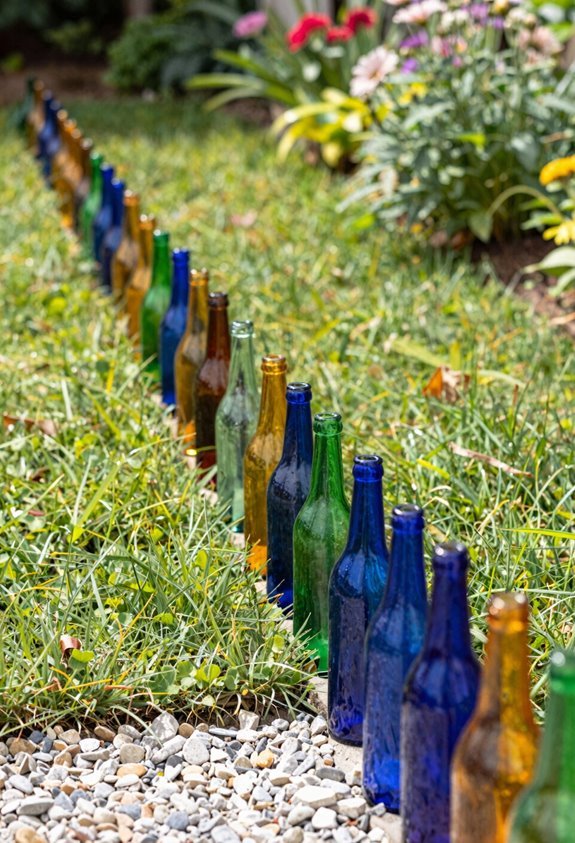 glass bottle border edging diy