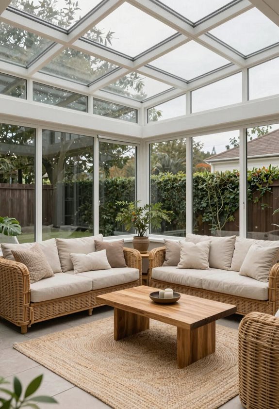 glass enclosed sunroom with panoramic views