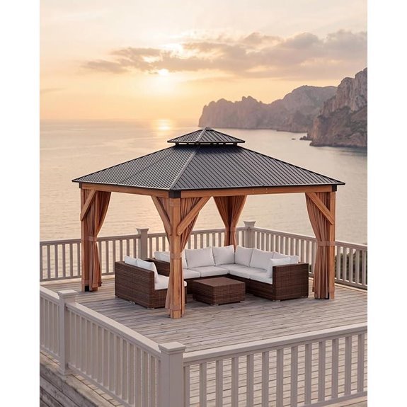 hardtop wood gazebo 10x10