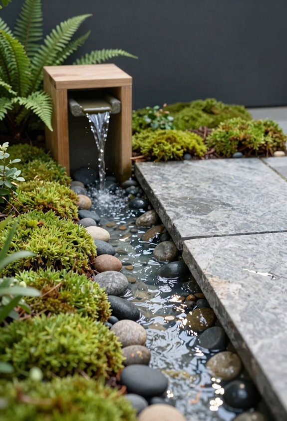 hidden hidden basin fountain with maintenance trapdoor