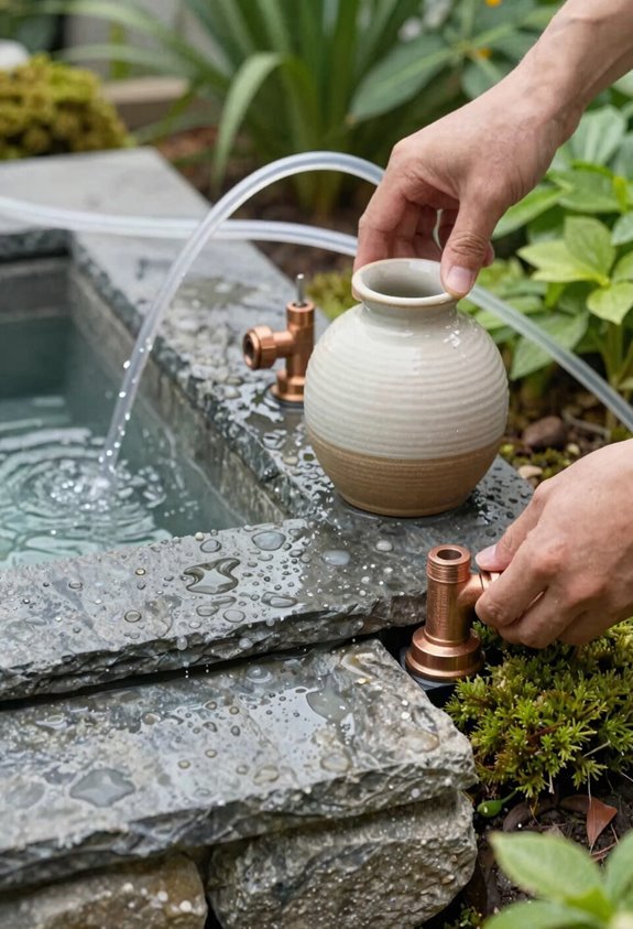 hidden pondless fountain system design