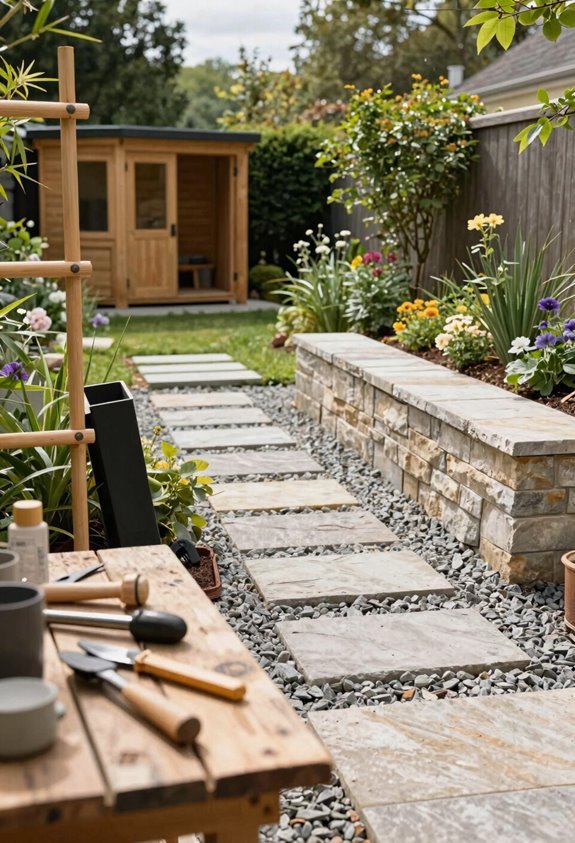 horizon aligned garden pathways and rooms