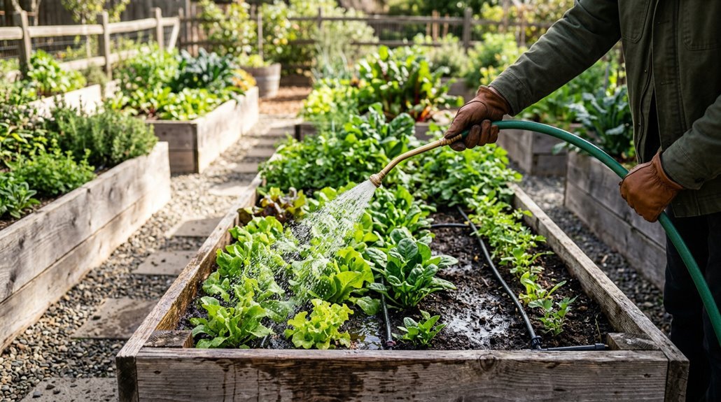 how often water raised beds