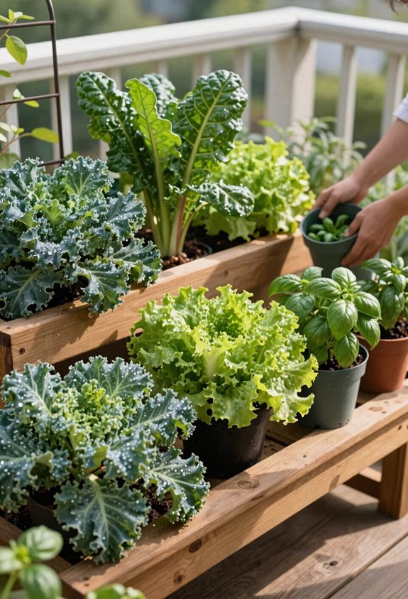 leafy greens thrive in elevated planters