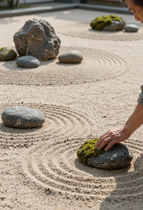 level ground place rocks rake gravel