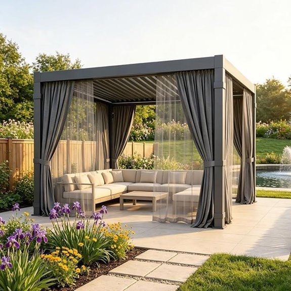 louvered aluminum pergola with adjustable roof