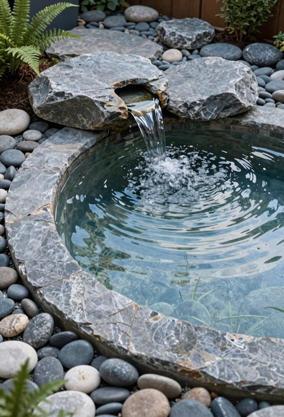 low maintenance pebble fountain retreat