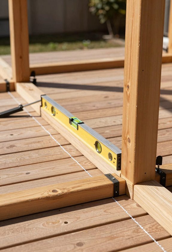 marking and securing cross beams