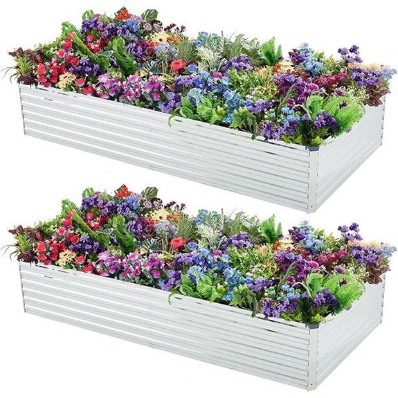meberam galvanized raised beds 2 pack