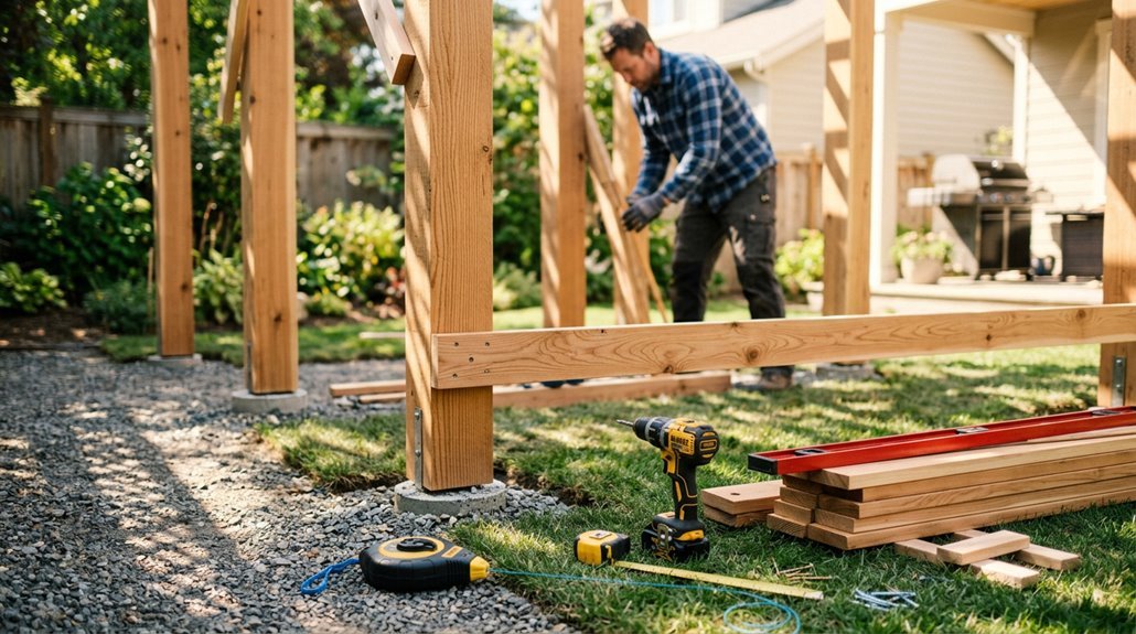 pergola construction for beginners steps