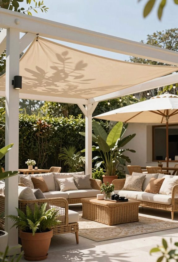 pergolas sails curtains carve shade