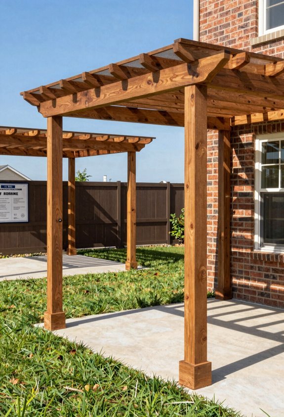 permit thresholds differ attached vs freestanding pergolas