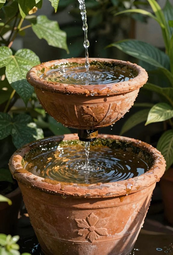 planter becomes bubbling urn water feature