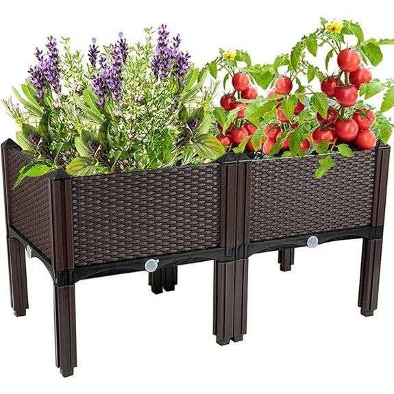 plastic elevated raised garden bed with legs