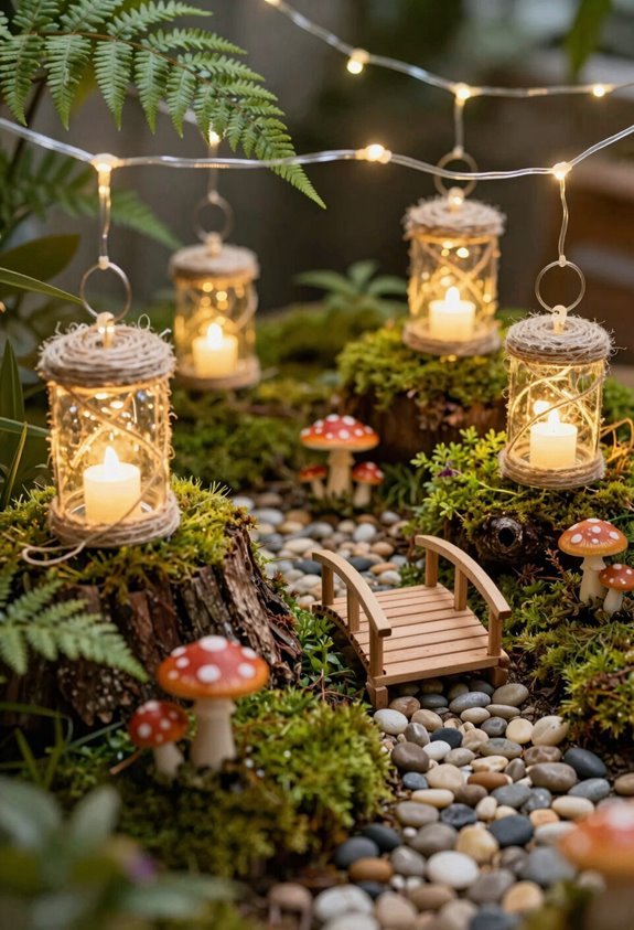 polymer lanterns string lit fairy garden
