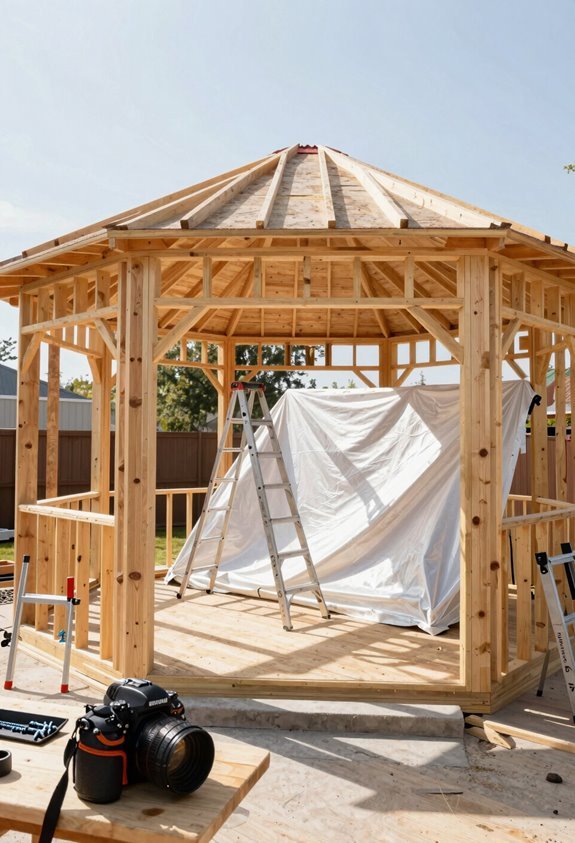 roof frame perimeter beams 16 rafters