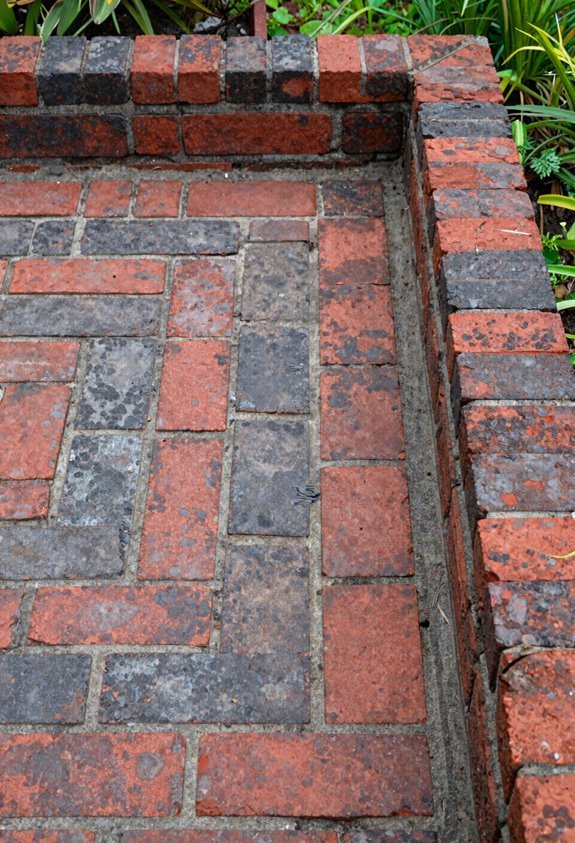 salvaged bricks shape borders