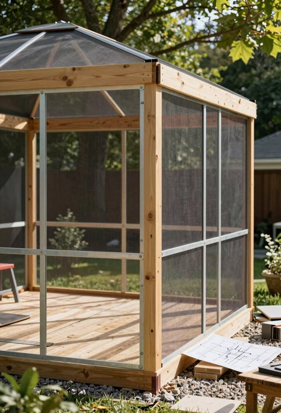 screened gazebo with cedar precise build plans