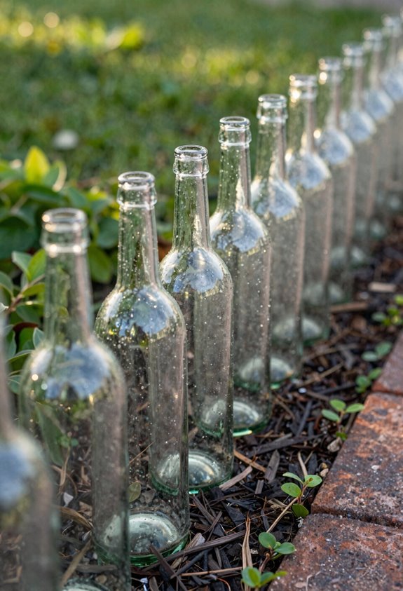 six inch spaced bottle edging installation