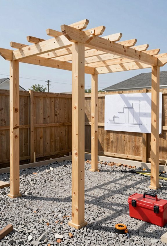 sketch precise pergola footprint call 811