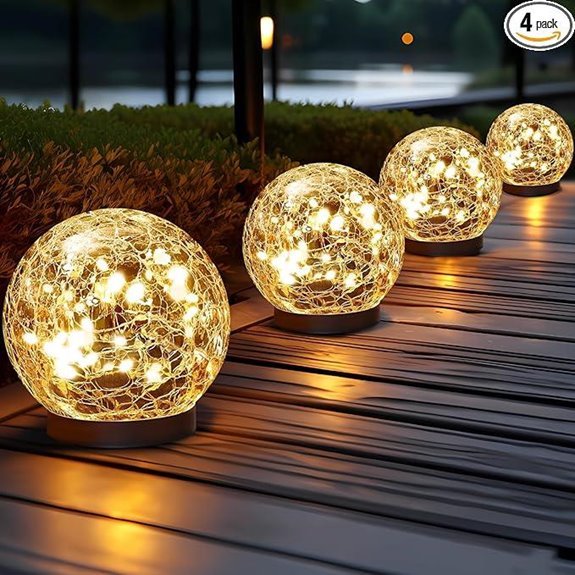 solar globe lights with cracked glass