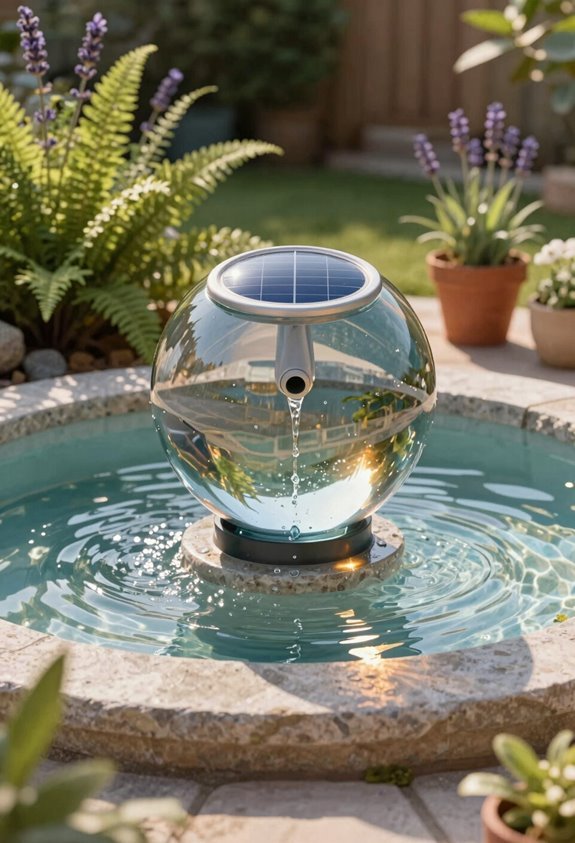 solar powered cordless water feature
