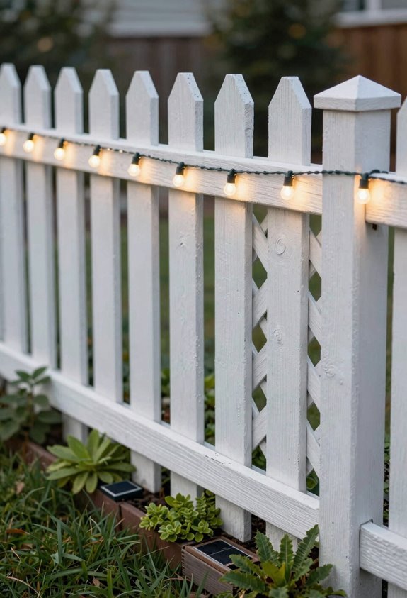solar powered fence line illumination highlights pathways